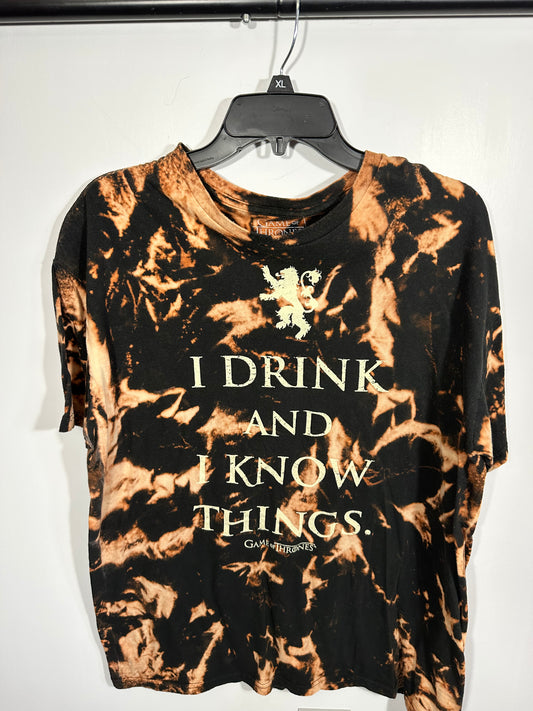 I Drink and I Know Things Acid Washed Tee
